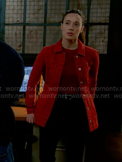 Kim’s red jacket on Chicago PD