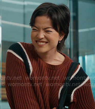 Kira's red sweater with stripes on Matlock