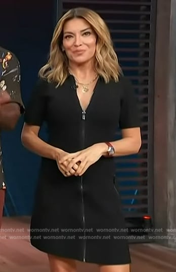 Kit's black zip front dress on Access Hollywood