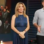 Kit’s blue pleated satin dress on Access Hollywood