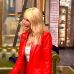 Kristin Chenoweth’s red leather blazer and mini skirt on The View