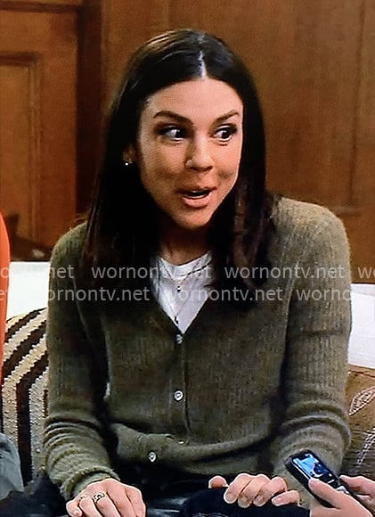 Kristina's green v-neck cardigan on General Hospital