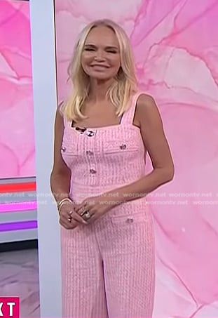 Kristin Chenoweth's pink tweed jumpsuit on Today