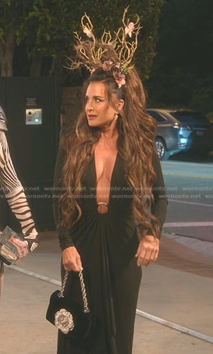 Kyle's black plunging dress on The Real Housewives of Beverly Hills