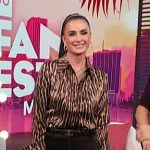 Kyle Richards’ leopard print satin shirt on Access Hollywood