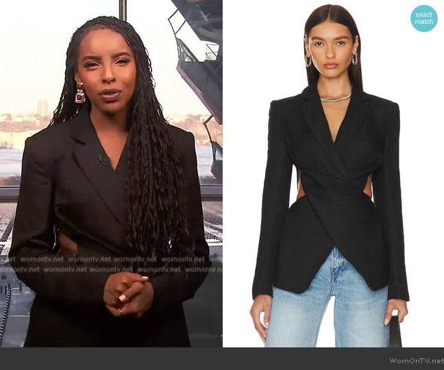 Mona’s black cutout blazer on Extra