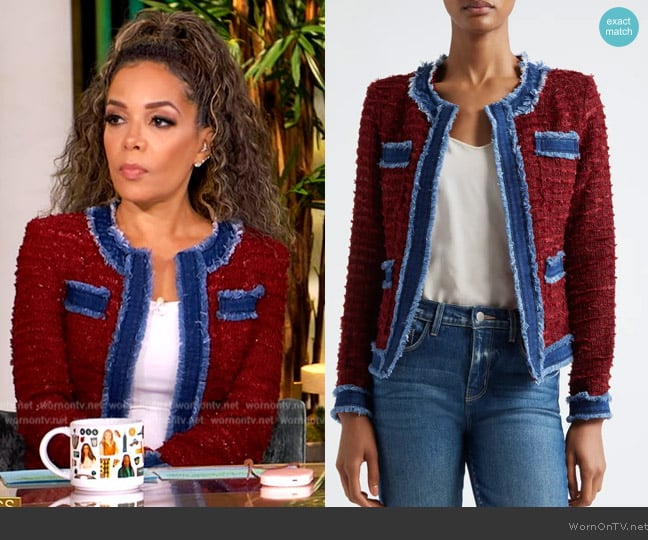 L'Agence Agnes Tweed Jacket worn by Sunny Hostin on The View