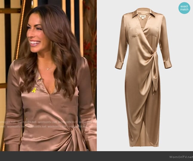 L'Agence Kadi Wrap Silk Maxi Dress worn by Alyssa Farah Griffin on The View