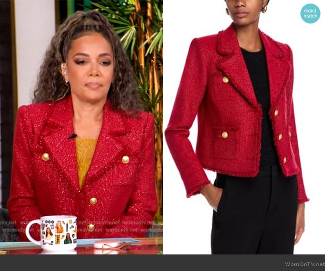 L'Agence Sylvia Metallic Tweed Jacket worn by Sunny Hostin on The View