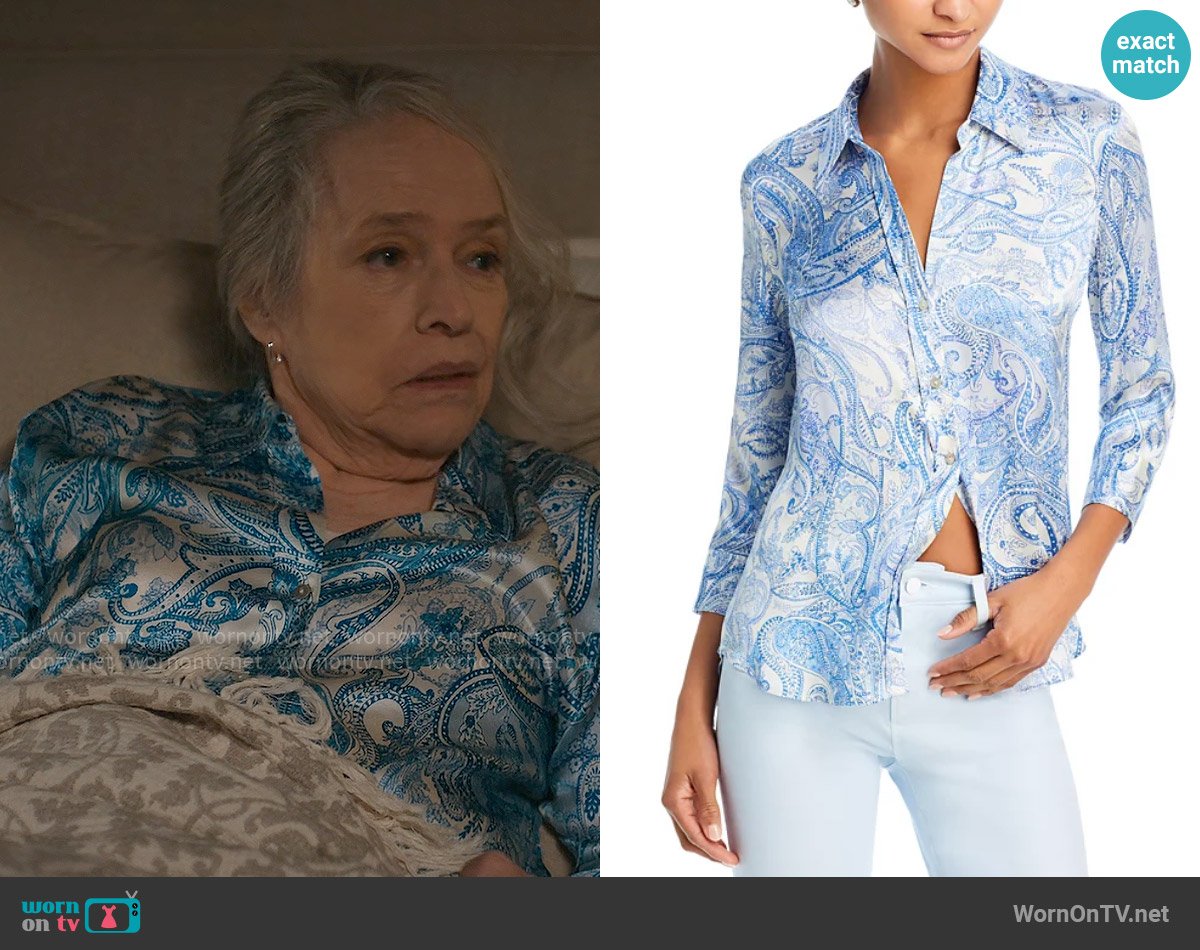 L'Agence Dani Paisley Shirt worn by Madeline Matlock (Kathy Bates) on Matlock