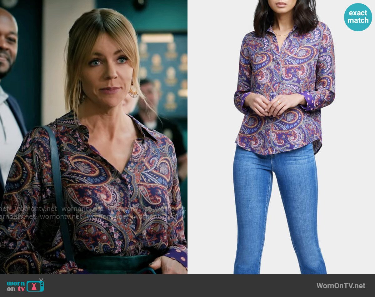 L'Agence Nina Blouse worn by Morgan Gillory (Kaitlin Olson) on High Potential