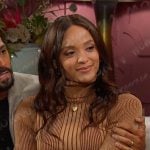 Lani’s brown striped turtleneck sweater on Days of our Lives