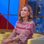 Lara's pink zig zag knit sweater dress on Good Morning America