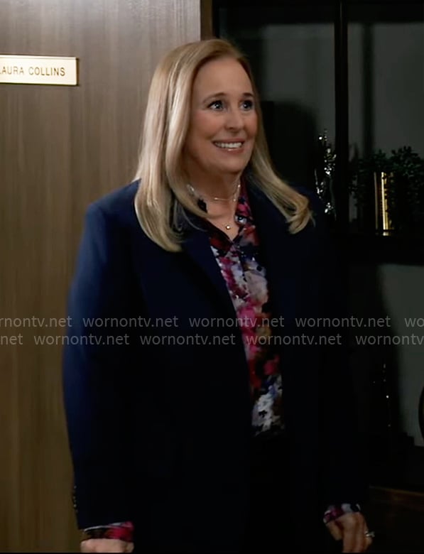 Laura's watercolor floral blouse on General Hospital