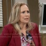 Laura’s watercolor floral blouse on General Hospital