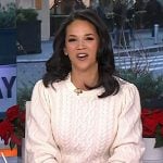 Laura’s white cable knit sweater on Today