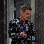 Leo’s bird print shirt and floral suit on Days of our Lives