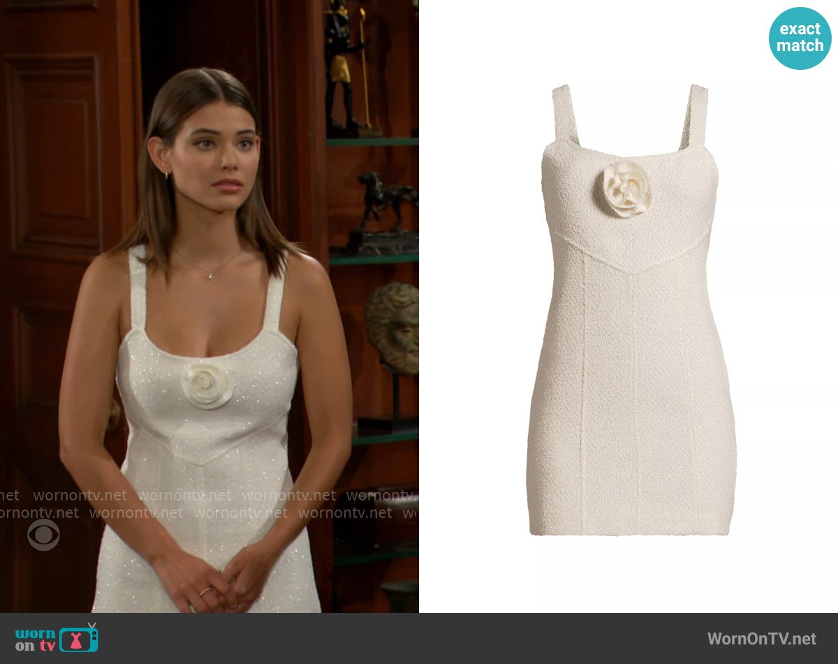 Likely Maeve Rosette Mini Dress worn by Electra Forrester (Laneya Grace) on The Bold and the Beautiful