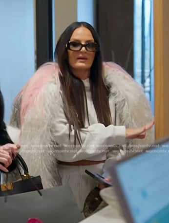 Lisa's colorblock fur coat on The Real Housewives of Salt Lake City