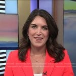 Liz Kreutz’s coral orange double breasted blazer on Today