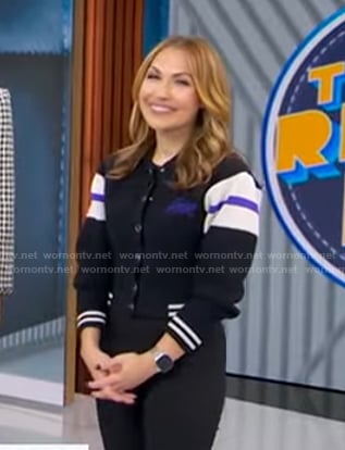 Lori's black varsity jacket on Good Morning America
