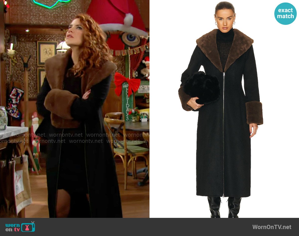 LPA Giovanna Coat worn by Sally Spectra (Courtney Hope) on The Young and the Restless