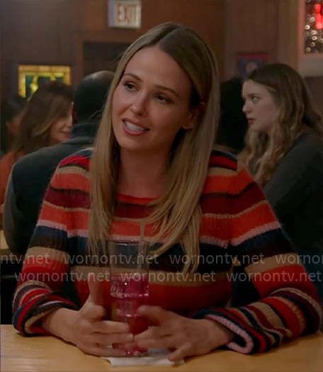 Lyla’s red striped sweater on Chicago Fire