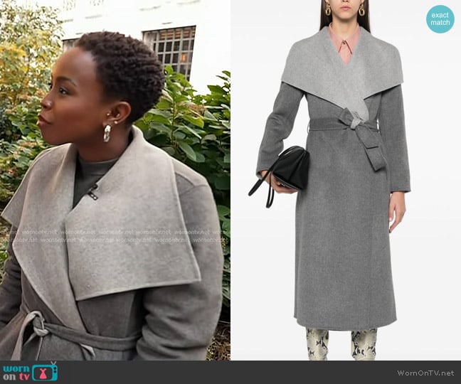 Zinhle’s grey wrap coat on NBC News Daily