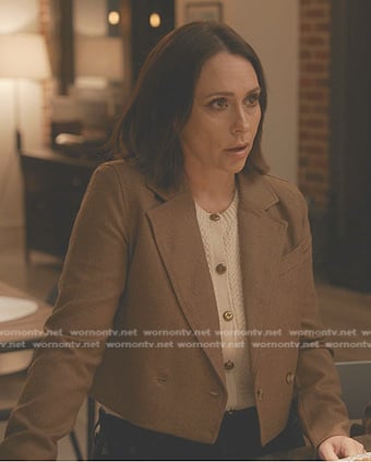 Maddie’s brown cropped blazer on 9-1-1