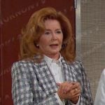 Maggie’s metallic plaid blazer on Days of our Lives