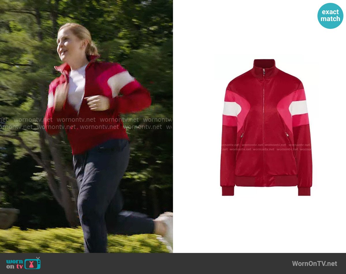 Maje Color-Block Stretch-Knit Track Jacket worn by Sam (Rose McIver) on Ghosts