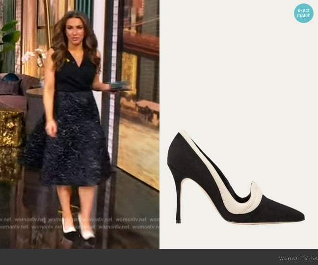 Manolo Blahnik Fabio Mixed Leather Stiletto Pumps worn by Alyssa Farah Griffin on The View