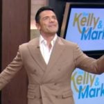 Mark’s brown double breasted blazer on Live with Kelly and Mark