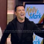 Mark’s suede bomber jacket on Live with Kelly and Mark