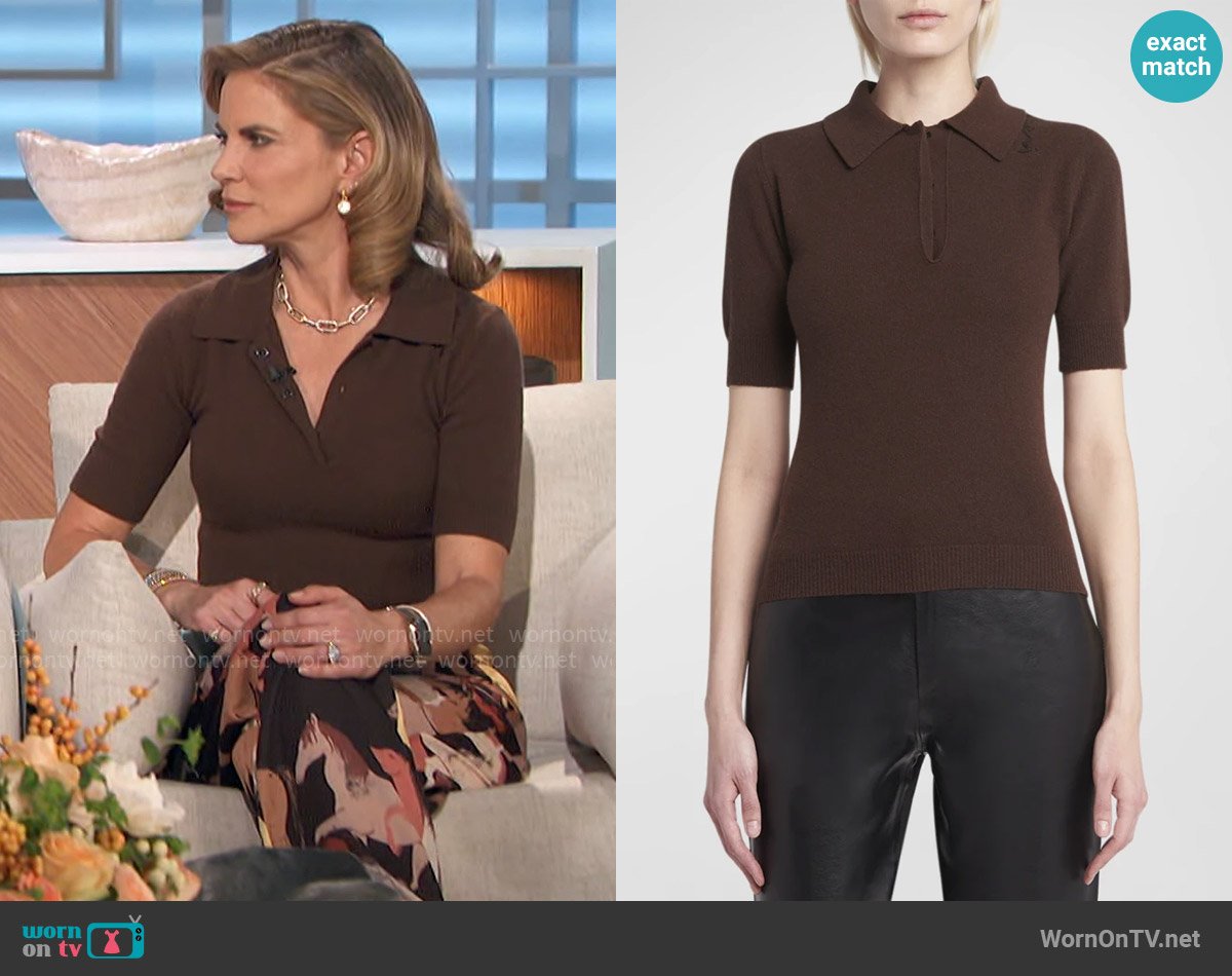 Marni Slim Polo Wool Cashmere Sweater worn by Natalie Morales on The Talk