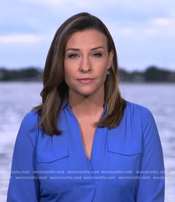 Mary’s blue chest pocket shirt on Good Morning America