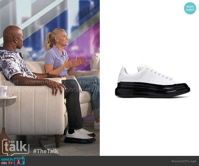 Alexander McQueen Paint Dipped Sneakers worn by Akbar Gbajabiamila on The Talk