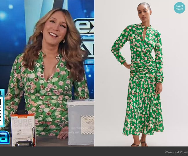 Alison Deyette’s green floral print dress on Extra