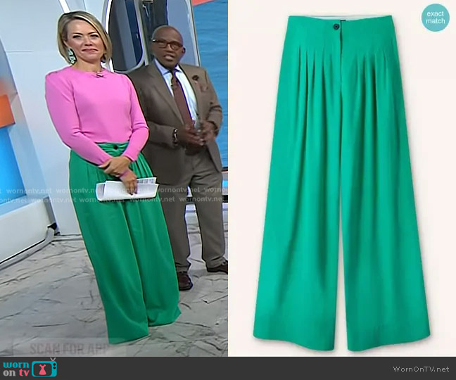 Me + Em Fluid Micro Pleat Wide-Leg Pant worn by Dylan Dreyer on Today