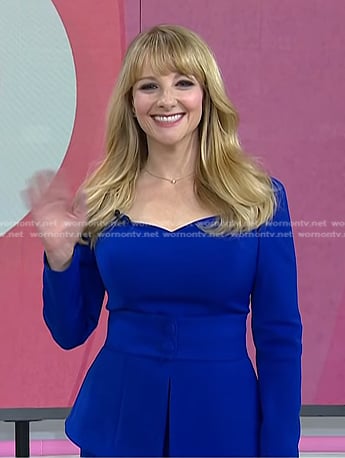 Melissa Rauch's blue peplum top on Today