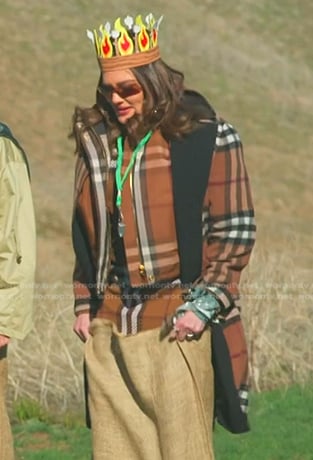 Meredith's brown plaid jacket, coat and skirt on The Real Housewives of Salt Lake City