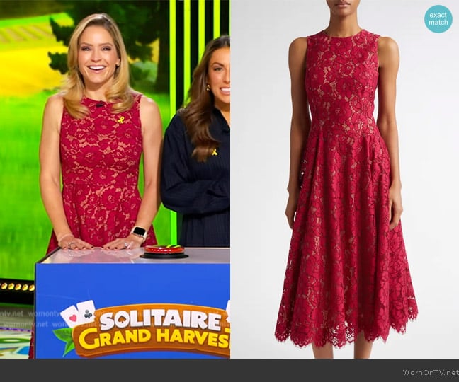 Michael Kors Floral Lace Dress worn by Sara Haines on The View