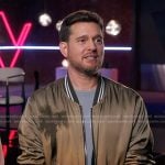 Michael Bublé’s palm tree print bomber jacket on The Voice