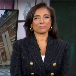 Michelle Miller’s pinstripe blazer with gold buttons on CBS Mornings