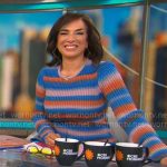 Michelle Miller’s blue striped sweater dress on CBS Mornings