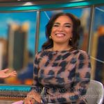 Michelle Miller’s tie dye print long sleeve dress on CBS Mornings