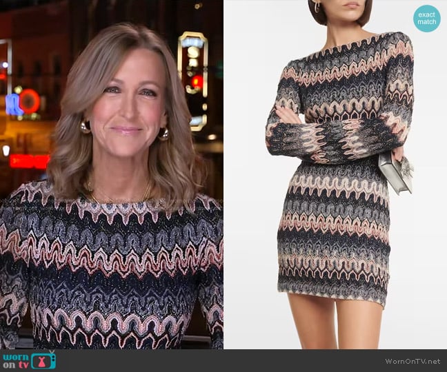 Missoni Wave-pattern Minidress worn by Lara Spencer on Good Morning America