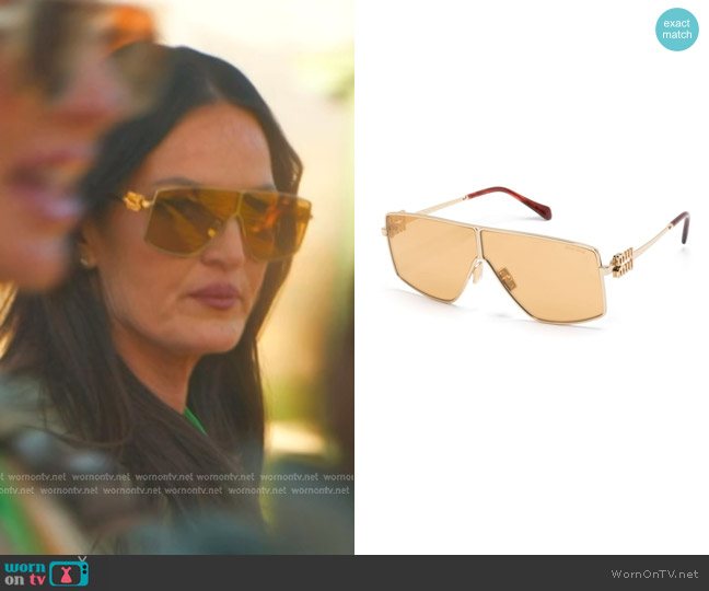 Miu Miu Oversize-frame Sunglasses worn by Lisa Barlow on The Real Housewives of Salt Lake City