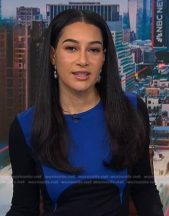 Morgan’s black and blue colorblock dress on NBC News Daily