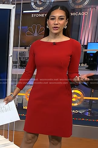 Morgan's red a-line dress on NBC News Daily